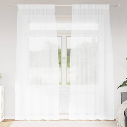 Voile Gardin med gardiner 2 pcs Vit 260 x 140 cm Polyester