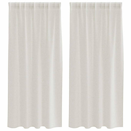 Voile Gardin med gardiner 2 pcs Kräm 175 x 140 cm Polyester