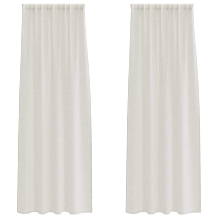 Voile Gardin 2 st Kräm 245 x 140 cm Polyester