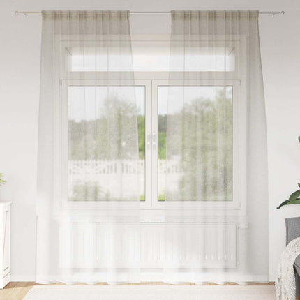 Voile Gardin med gardiner 2 pcs Kräm 260 x 140 cm Polyester