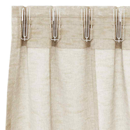 Voile Gardin med gardiner 2 pcs Sand 175 x 140 cm Polyester
