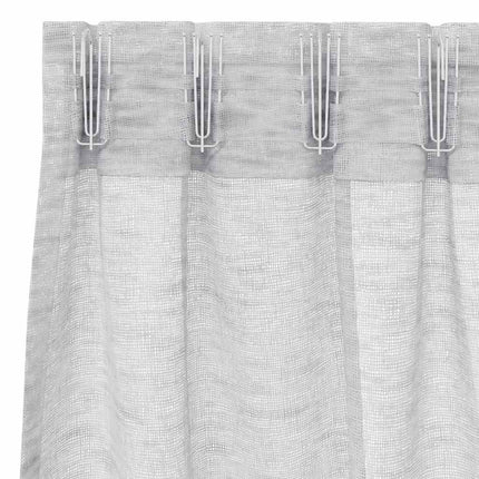 Voile Gardin med gardiner 2 pcs Ljusgrå 140 x 140 cm Polyester