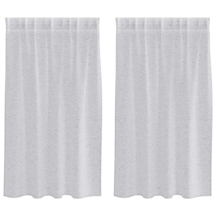 Voile Gardin med gardiner 2 pcs Ljusgrå 140 x 140 cm Polyester