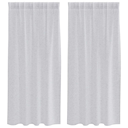 Voile Gardin med gardiner 2 pcs Ljusgrå 175 x 140 cm Polyester