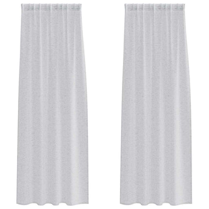 Voile Gardin med gardiner 2 pcs Ljusgrå 260 x 140 cm Polyester