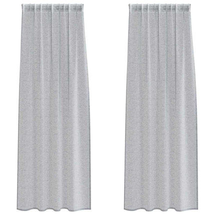 Voile Gardin med gardiner 2 pcs Mörkgrå 225 x 140 cm Polyester