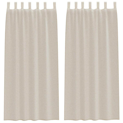 Voile Gardin med gardiner 2 pcs Sand 245 x 140 cm Polyester