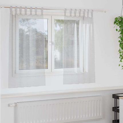 Voile Gardin med gardiner 2 pcs Ljusgrå 140 x 140 cm Polyester