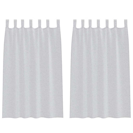 Voile Gardin 2 st Ljusgrå 175 x 140 cm Polyester