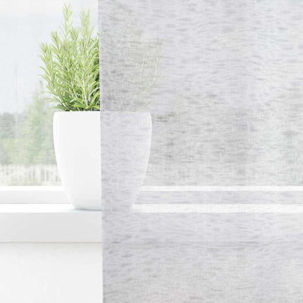 Voile Gardin med gardiner 2 pcs Ljusgrå 225 x 140 cm Polyester