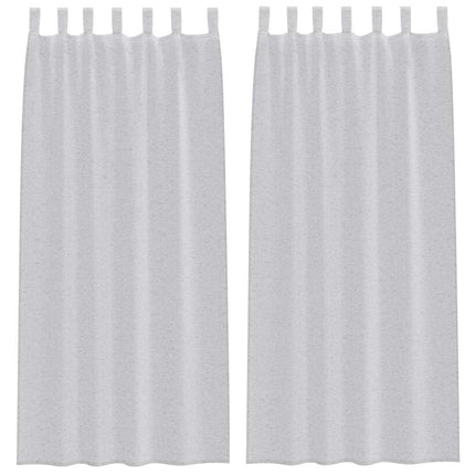 Voile Gardin med gardiner 2 pcs Ljusgrå 245 x 140 cm Polyester