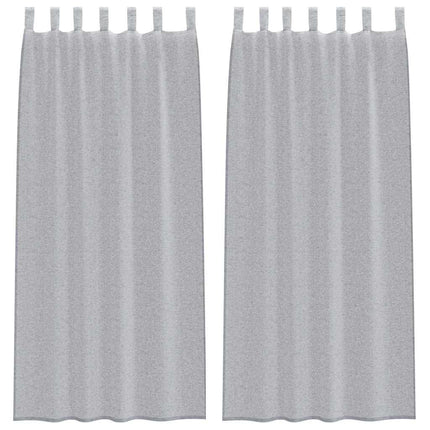 Voile Gardin 2 st Mörkgrå 225 x 140 cm Polyester