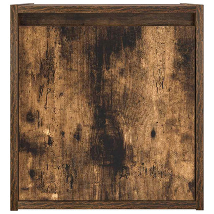 Väggmonterat sängskåp rökt ek 38x34x40 cm