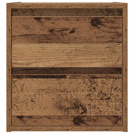 Vägghängt sängskåp gammalt trä 38x34x40 cm