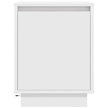 Sängbord med LED-lampor vit 38x34x50 cm