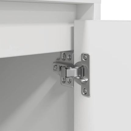 Sängbord med LED-lampor vit 38x34x50 cm