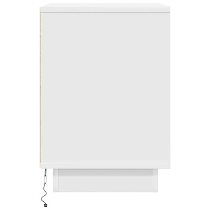 Sängbord med LED-lampor 2 st vit 38x34x50 cm