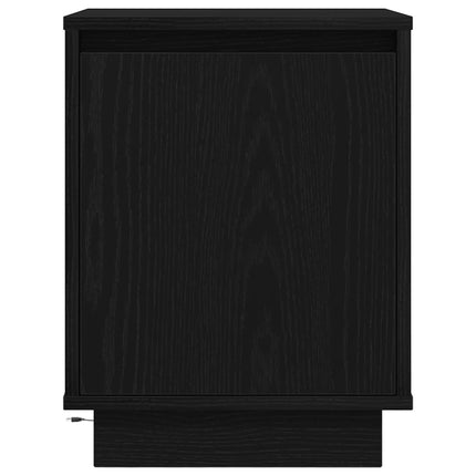 Sängbord med LED-belysning svart 38x34x50 cm