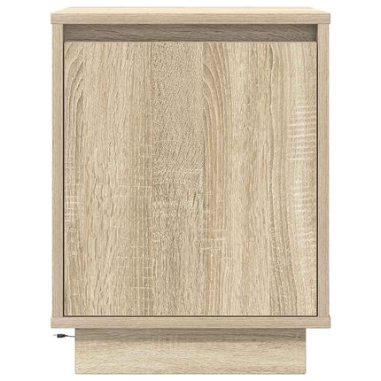 Sängbord med LED-lampor sonoma-ek 38x34x50 cm