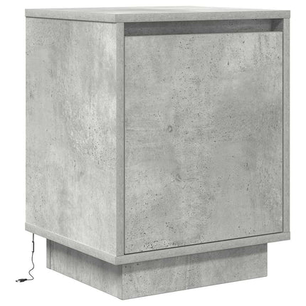 Sängbord med LED-lampor 2 st betonggrå 38x34x50 cm