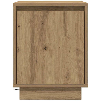 Sängbord med LED-belysning artisan ek 38x34x50 cm