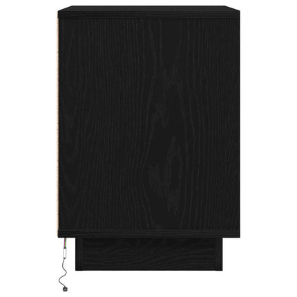 Sängbord med LED-lampor 2 st svart 38x34x50 cm