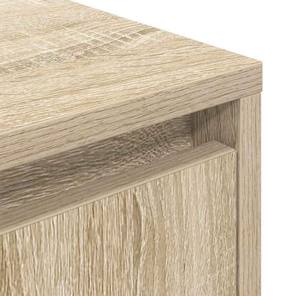 Sängbord med LED-lampor sonoma-ek 38x34x50 cm