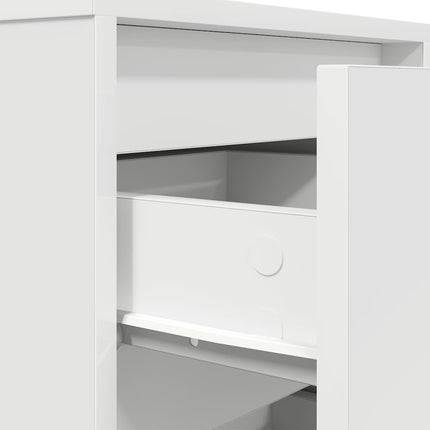 Sängbord med LED-lampor vit 38x34x65 cm