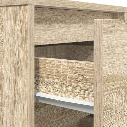 Sängbord med LED-lampor Sonoma ek 38x34x65 cm