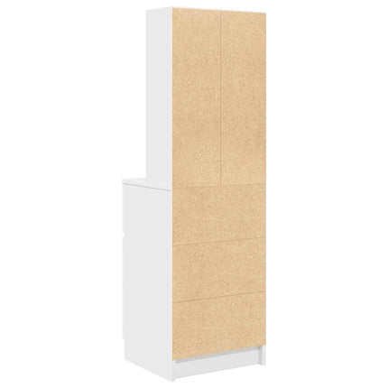 Sängbord vitt 39x35x125 cm konstruerat trä