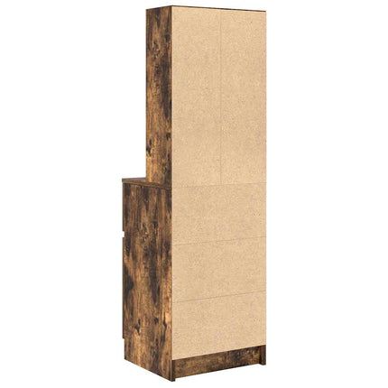 Sängbord rökt ek 39x35x125 cm konstruerat trä
