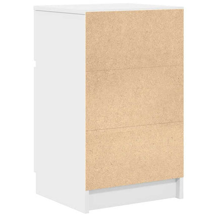 Sängbord vitt 39x35x65 cm konstruerat trä