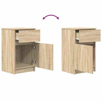 Sängbord sonoma ek 39x35x65 cm konstruerat trä
