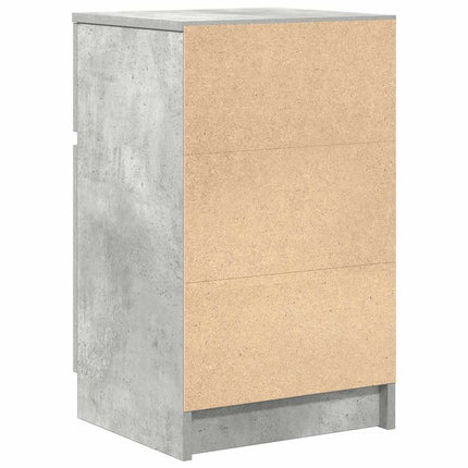 Sängskåp 2 st betonggrå 39x35x65 cm konstruerat trä