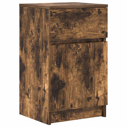 Sängbord rökt ek 39x35x65 cm konstruerat trä