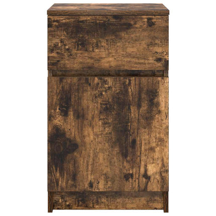 Sängbord rökt ek 39x35x65 cm konstruerat trä