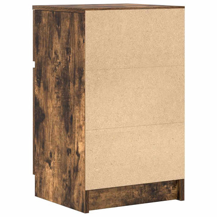 Sängbord rökt ek 39x35x65 cm konstruerat trä