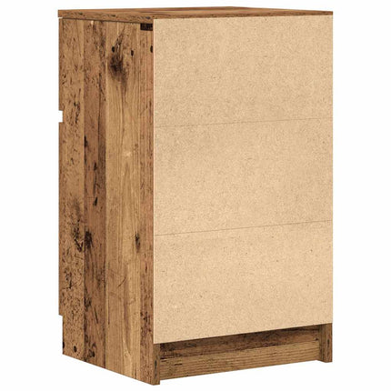 Sängskåp 2 delar gammalt trä 39x35x65 cm konstruerat trä