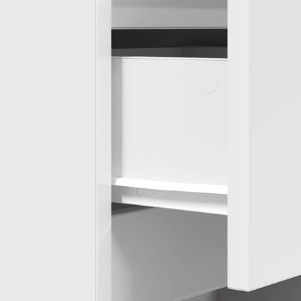 Sängbord med 3 lådor vit 39x35x65 cm