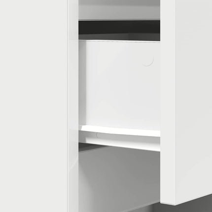 Sängbord med 3 lådor 2 st vit 39x35x65 cm