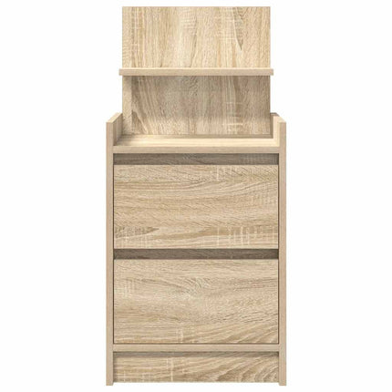 Sängbord med 2 lådor sonoma ek 38x34x80 cm