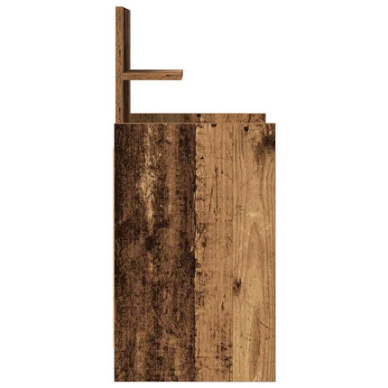 Sängbord med 2 lådor gammalt trä 38x34x80 cm