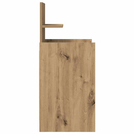 Sängbord med 2 lådor 2 st hantverksmässig ek 38x34x80 cm