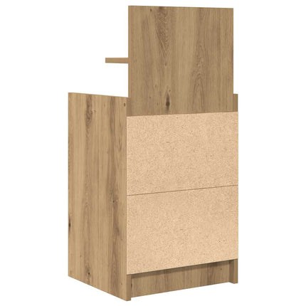 Sängbord med 2 lådor 2 st hantverksmässig ek 38x34x80 cm