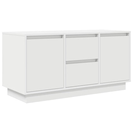 TV-bänk med LED-lampor vit 100x41x50 cm