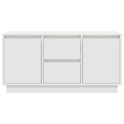 TV-bänk med LED-lampor vit 100x41x50 cm
