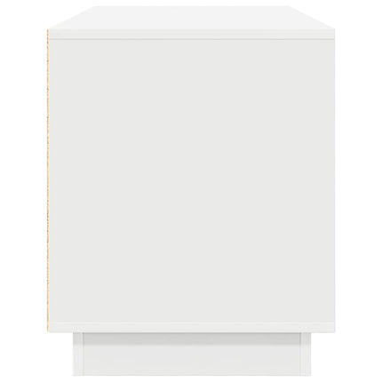 TV-bänk med LED-lampor vit 100x41x50 cm