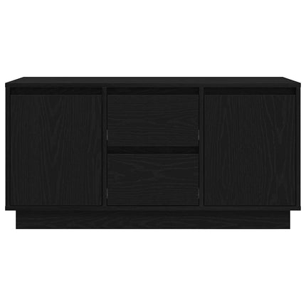 TV-bänk med LED-lampor svart ek 100x41x50 cm