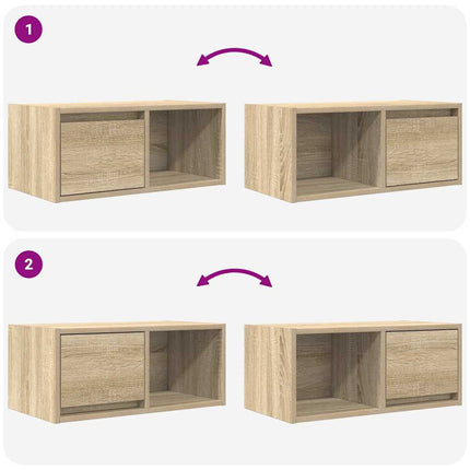 TV-bänk sonoma ek 60x31x25,5 cm konstruerat trä