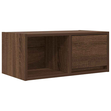 TV-bänkar 2 st brun ek 60x31x25,5 cm konstruerat trä